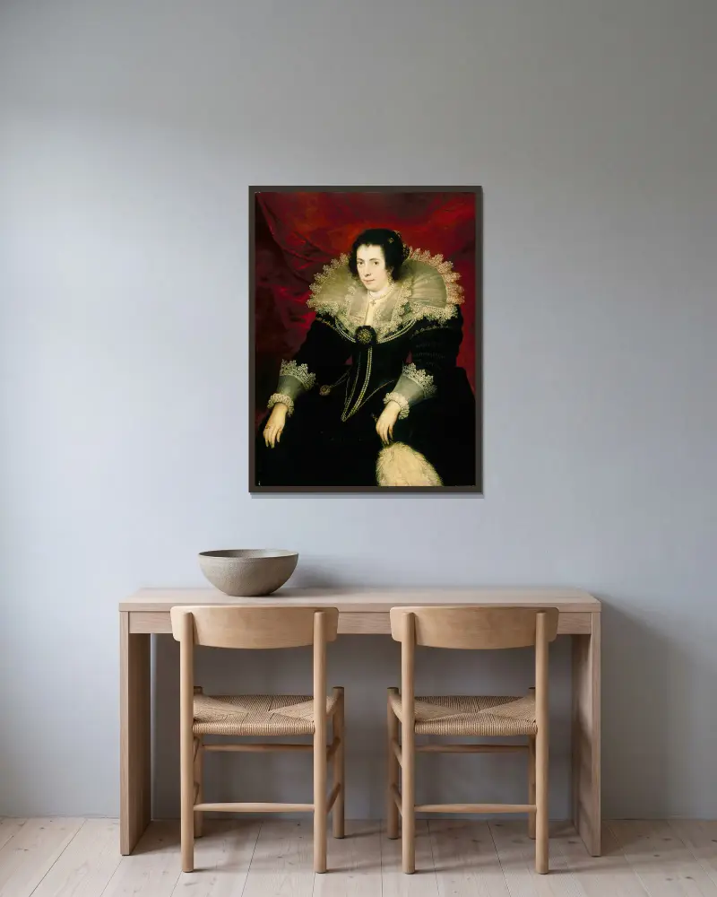 A Woman av Cornelis de Vos inramad på en vägg