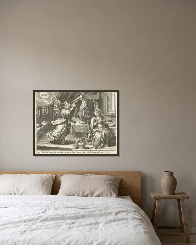 Zvěstování, Maerten De Vos v rámu na stěně