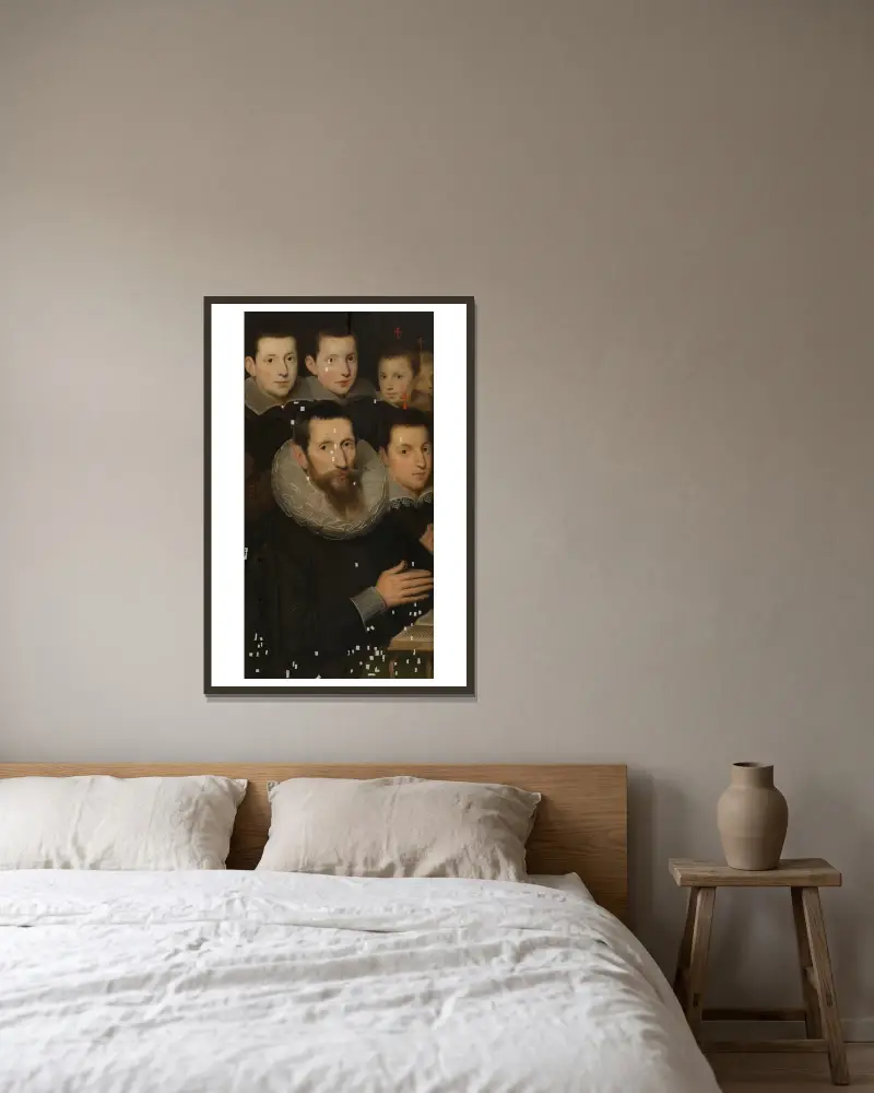 Donor with Five Sons av Cornelis de Vos inramad på en vägg