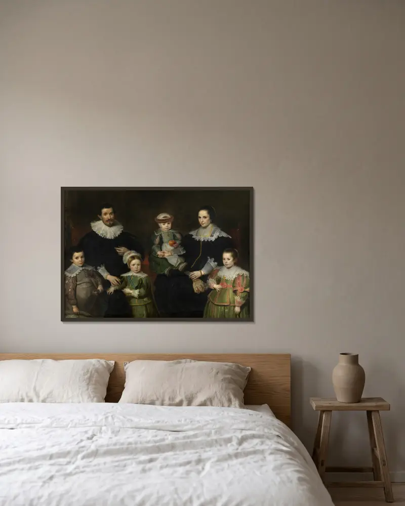 Family portrait av Cornelis de Vos inramad på en vägg