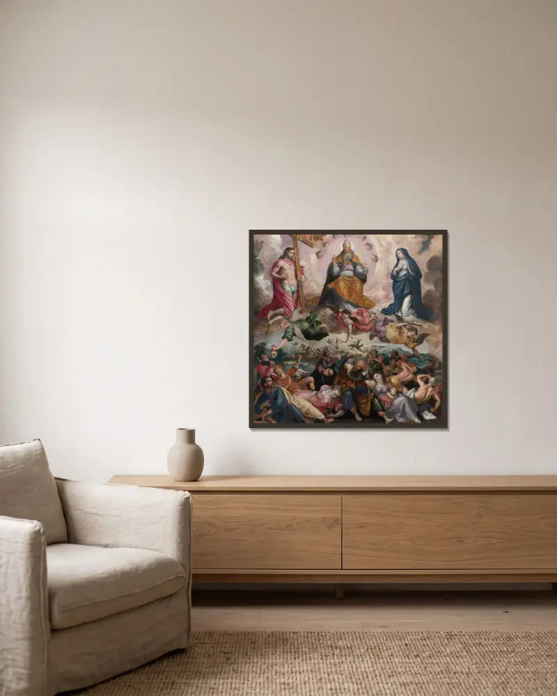 Last Judgement av Cornelis de Vos inramad på en vägg