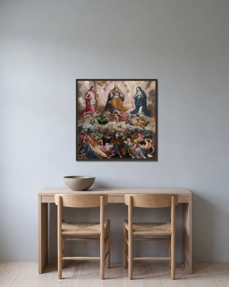 Last Judgement av Cornelis de Vos inramad på en vägg
