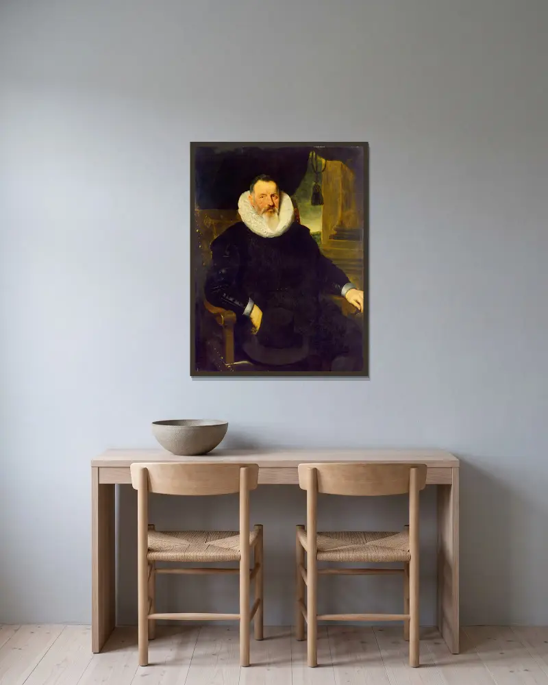 Portrait of a Man av Cornelis de Vos inramad på en vägg