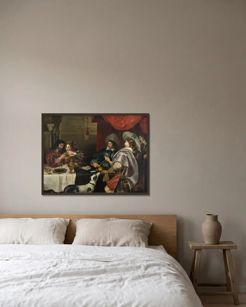 Gra w karty, Cornelis de Vos w ramie na ścianie