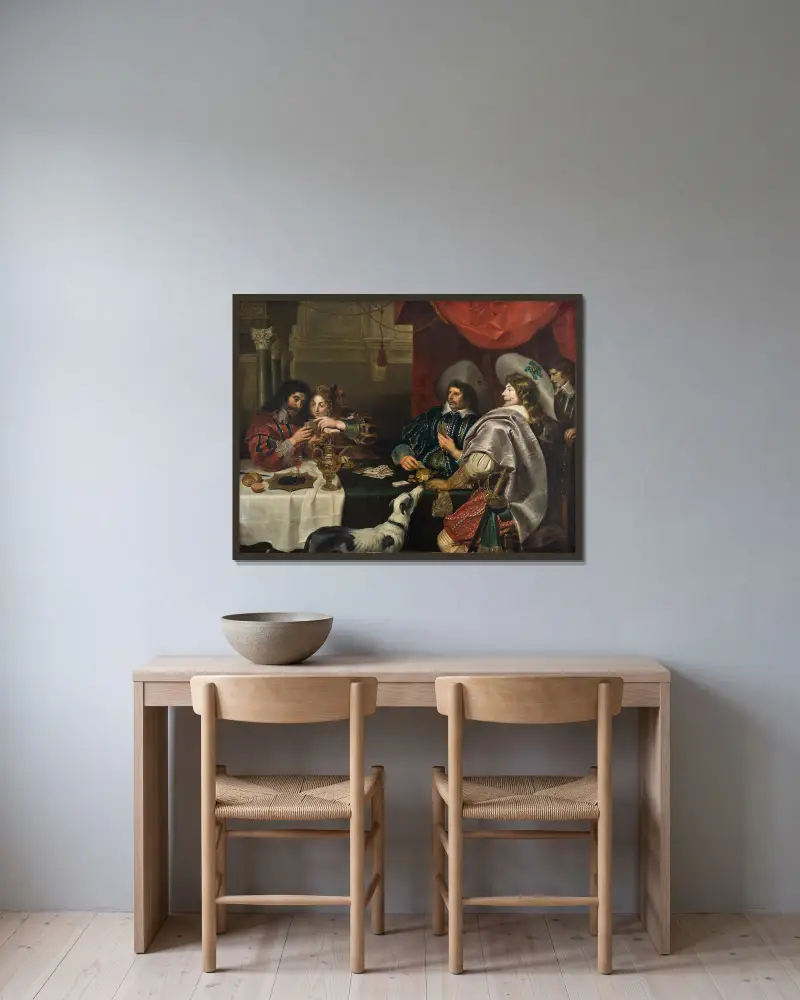 Gra w karty, Cornelis de Vos w ramie na ścianie