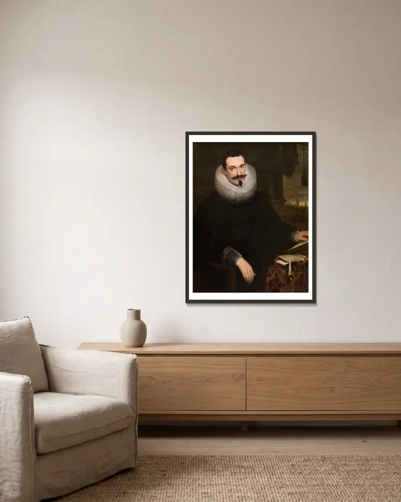 Der Notar Barthel van den Berghe von Cornelis de Vos gerahmt an einer Wand