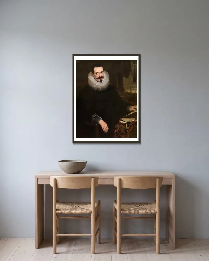 Der Notar Barthel van den Berghe von Cornelis de Vos gerahmt an einer Wand