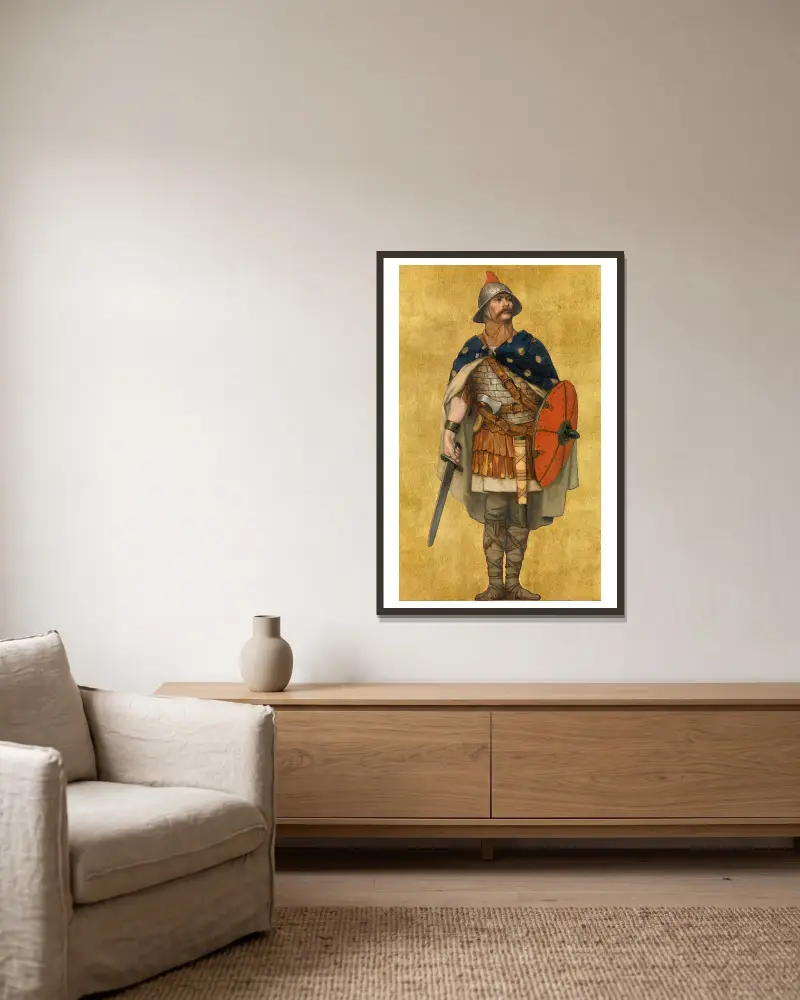 Baldwin I of Flanders av Albrecht De Vriendt inramad på en vägg