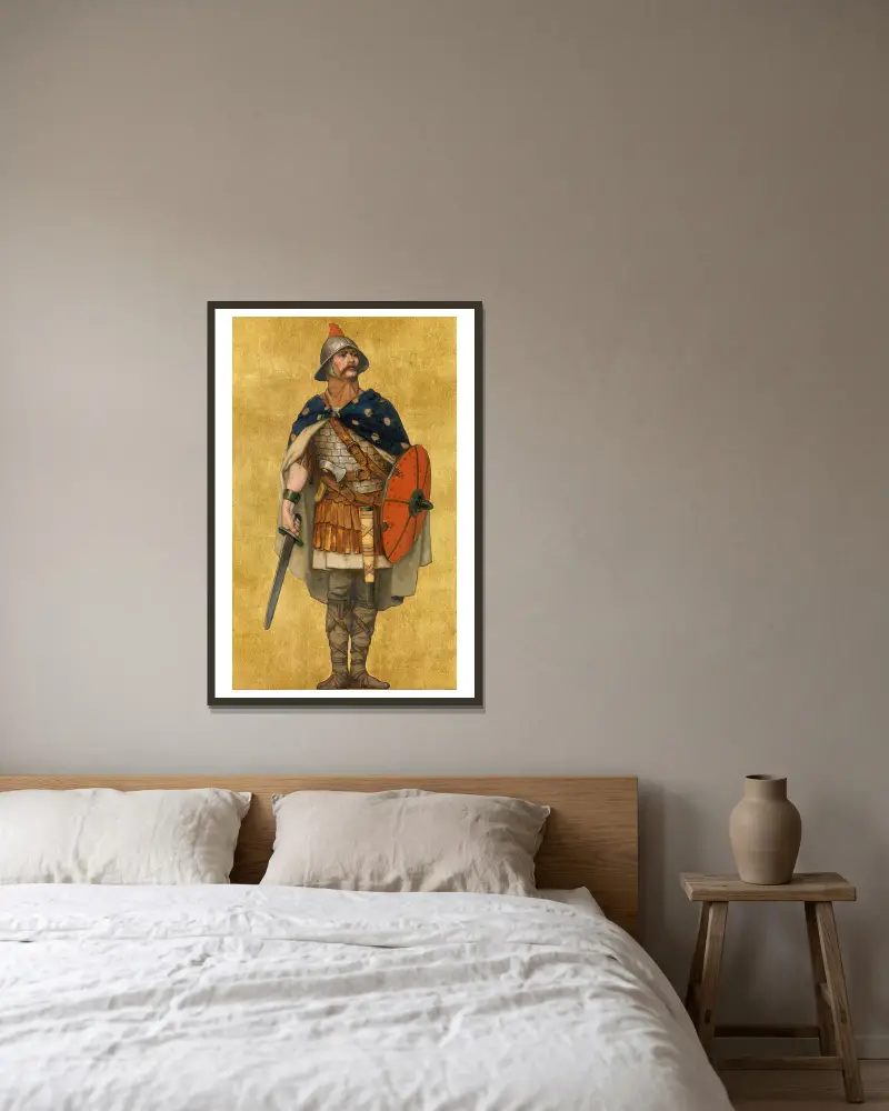 Baldwin I of Flanders av Albrecht De Vriendt inramad på en vägg