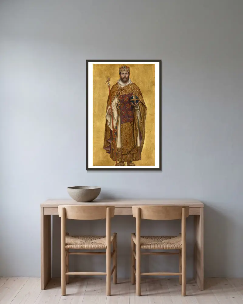 Baldwin III av Albrecht De Vriendt inramad på en vägg