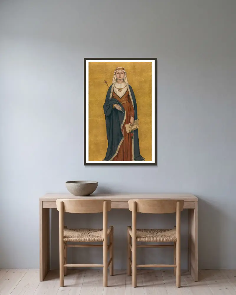 Johanna av Flandern, dotter till Balduin av Konstantinopel av Albrecht De Vriendt inramad på en vägg