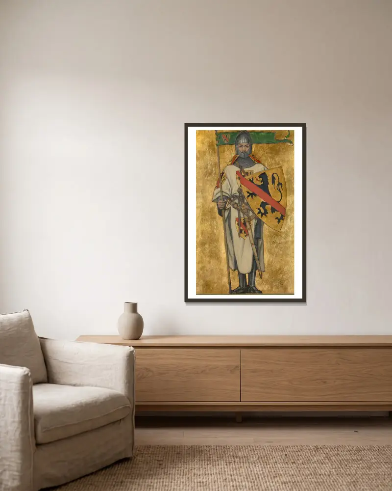 John I of Namur av Albrecht De Vriendt inramad på en vägg