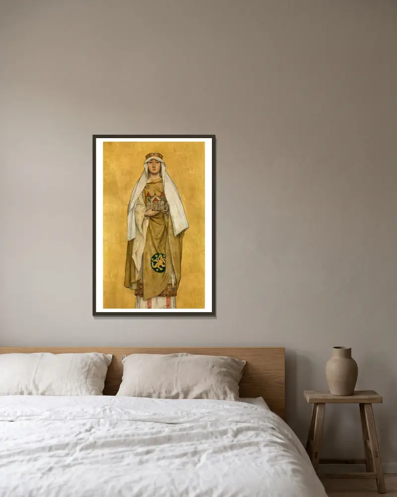 Judith, Balduin I av Flanderns hustru av Albrecht De Vriendt inramad på en vägg