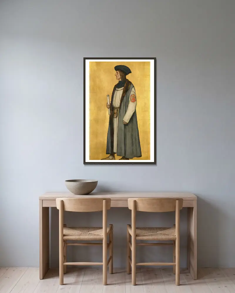 The Architect Jan van Oudenaerde av Albrecht De Vriendt inramad på en vägg