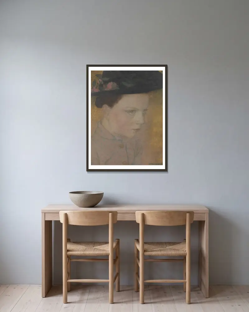 Wiejskie dziewczę, Gustave Van de Woestijne w ramie na ścianie