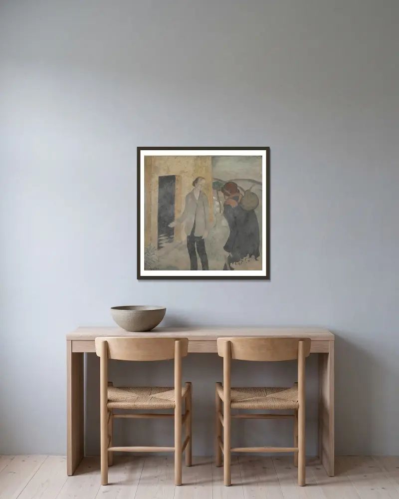 Hospitality for Foreigners av Gustave Van de Woestijne inramad på en vägg