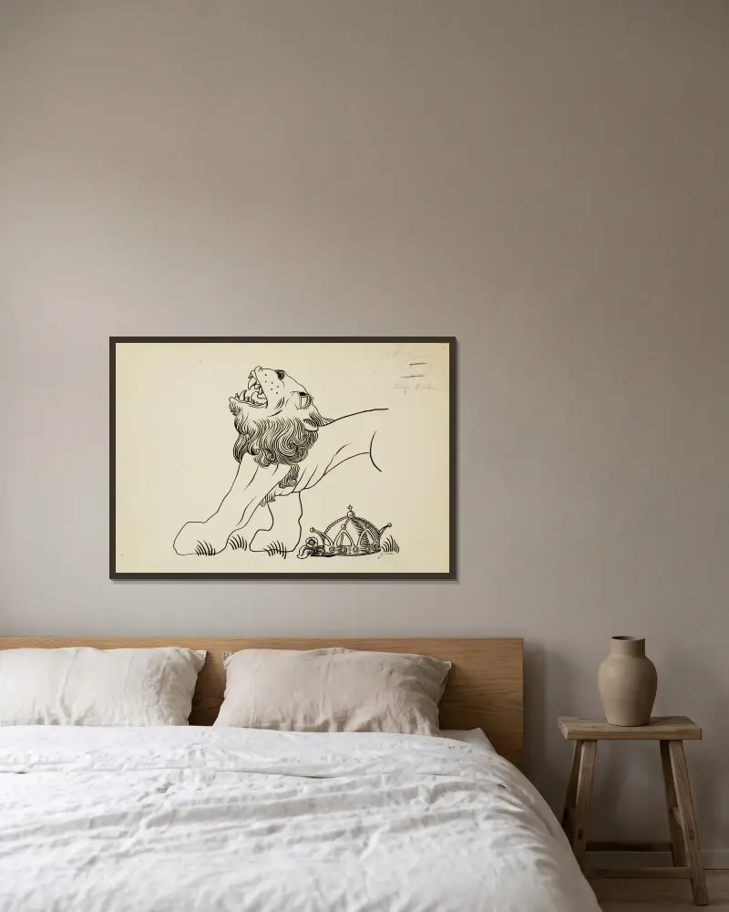 Hur resväskan öppnas och bedrägeriet avslöjas och kungens stora sorg av Gustave Van de Woestijne inramad på en vägg