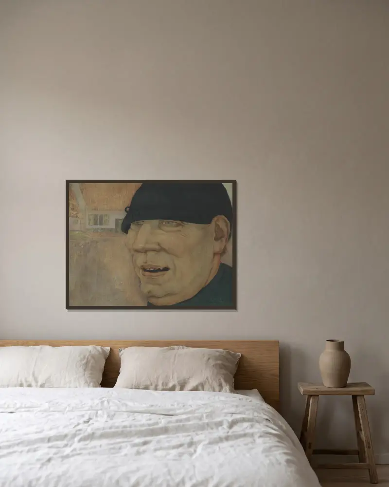 Bauer (Die Antwort) von Gustave Van de Woestijne gerahmt an einer Wand