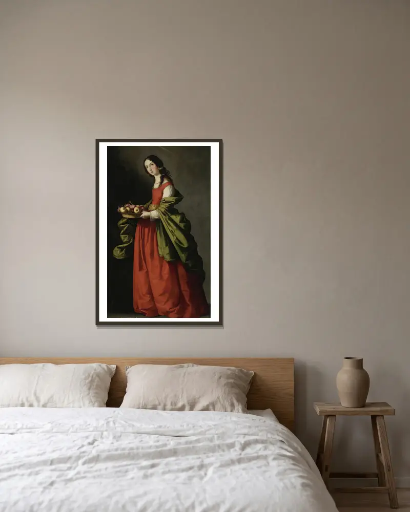 Święta Dorota, Francisco de Zurbarán w ramie na ścianie
