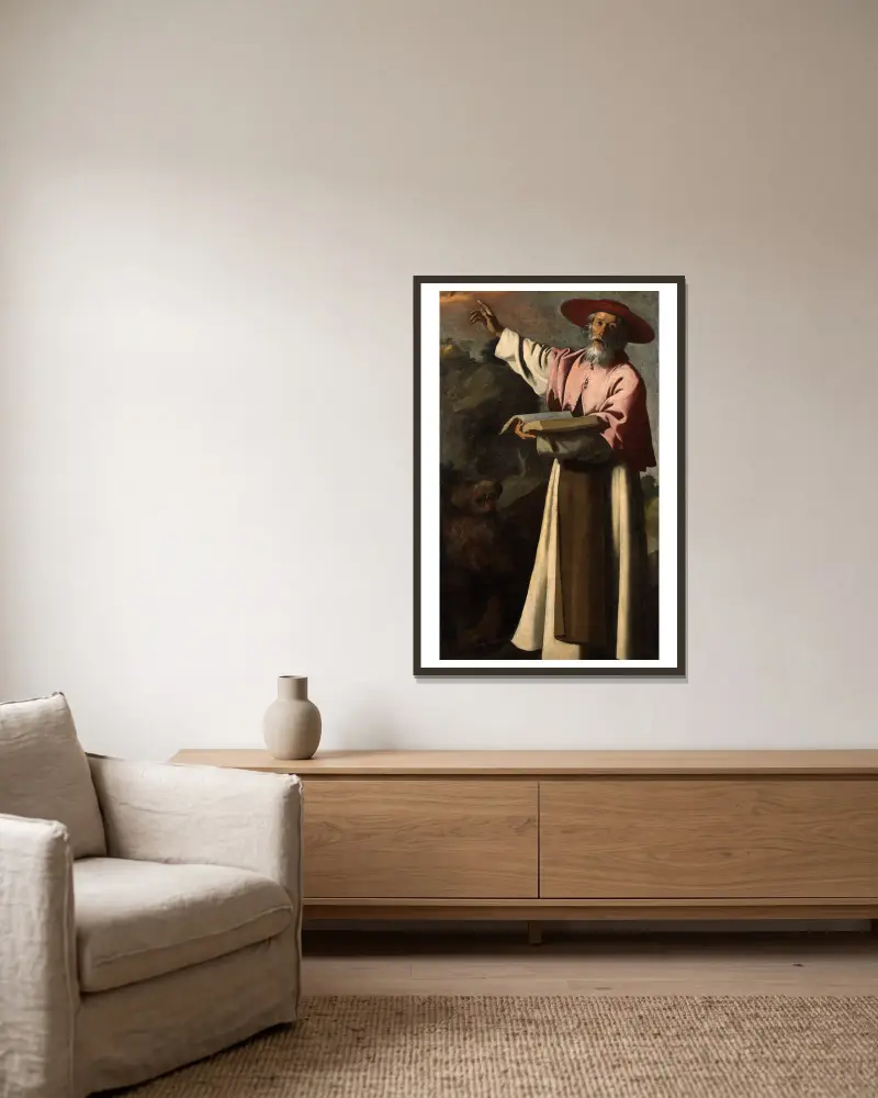 Saint Jerome av Francisco de Zurbarán inramad på en vägg
