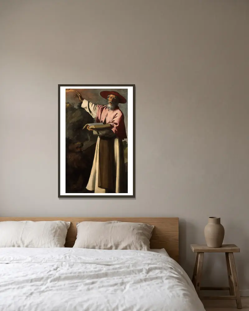 Saint Jerome av Francisco de Zurbarán inramad på en vägg