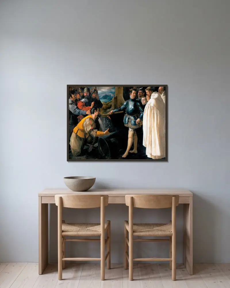 Sankt Peter Nolasco återfinner Jungfruns bild av Francisco de Zurbarán inramad på en vägg