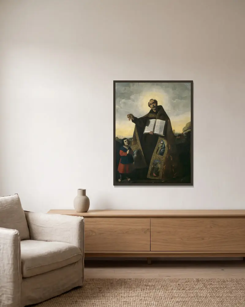 Sankt Romanus av Antiochia och sankt Barulas av Francisco de Zurbarán inramad på en vägg