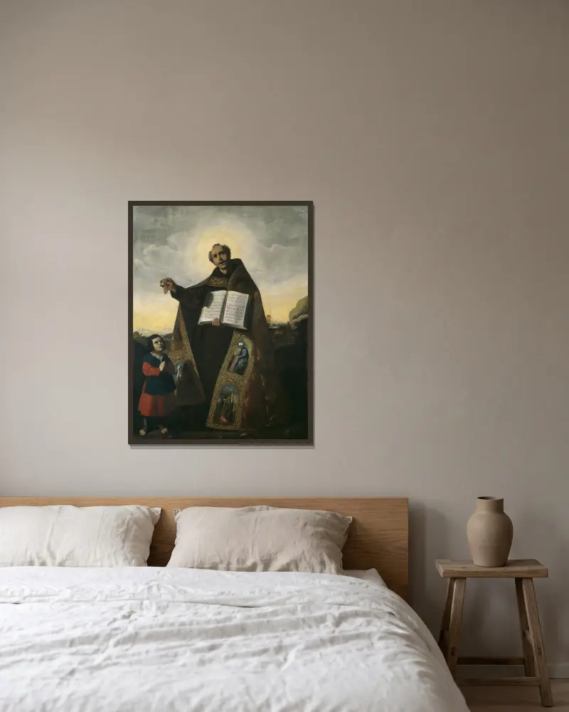 Sankt Romanus av Antiochia och sankt Barulas av Francisco de Zurbarán inramad på en vägg