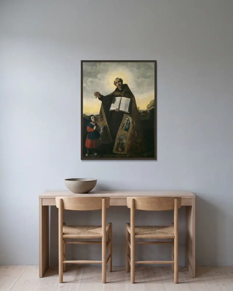 Sankt Romanus av Antiochia och sankt Barulas av Francisco de Zurbarán inramad på en vägg