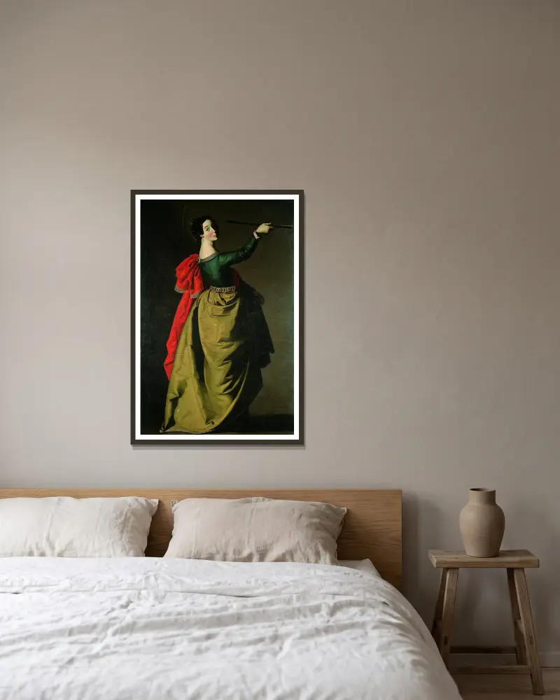 Saint Ursula av Francisco de Zurbarán inramad på en vägg