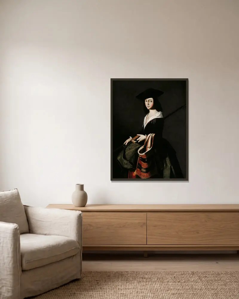 St Marina av Francisco de Zurbarán inramad på en vägg