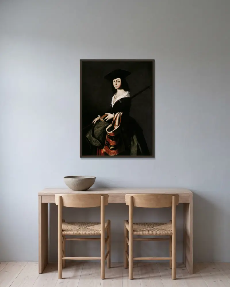 St Marina av Francisco de Zurbarán inramad på en vägg
