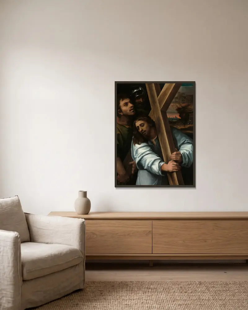 Kristus nesoucí kříž, Sebastiano del Piombo v rámu na stěně
