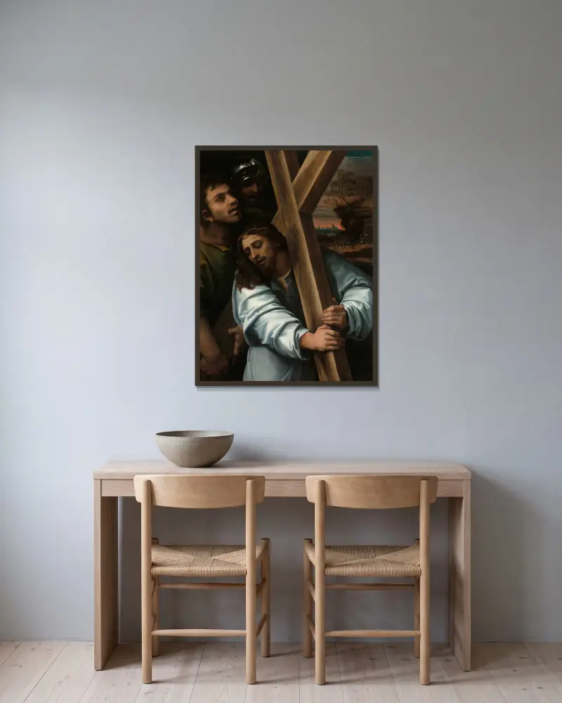 Kristus nesoucí kříž, Sebastiano del Piombo v rámu na stěně