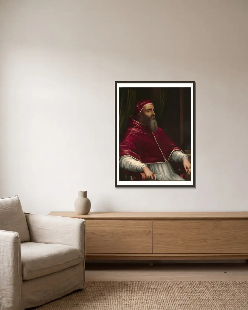 Pope Clement VII av Sebastiano del Piombo inramad på en vägg