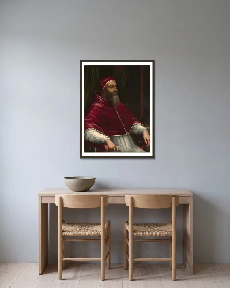 Pope Clement VII av Sebastiano del Piombo inramad på en vägg