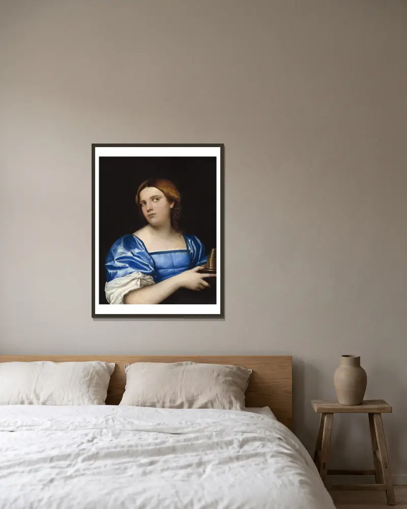 Portret młodej kobiety jako mądrej panny, Sebastiano del Piombo w ramie na ścianie