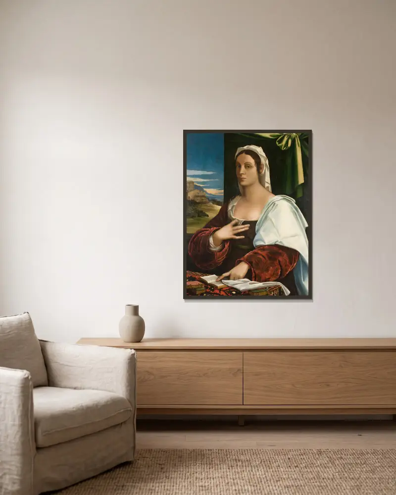 Vittoria Colonna (from 1520 until 1525) av Sebastiano del Piombo inramad på en vägg