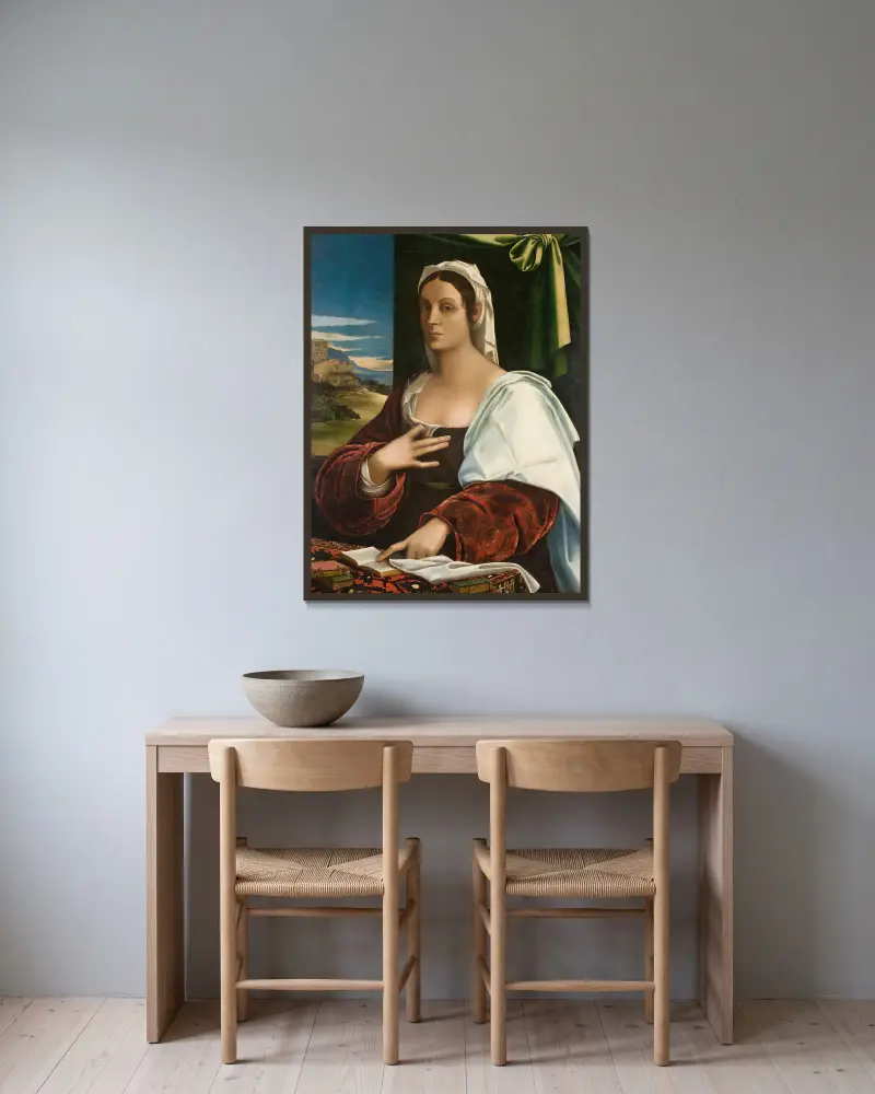 Vittoria Colonna (from 1520 until 1525) av Sebastiano del Piombo inramad på en vägg