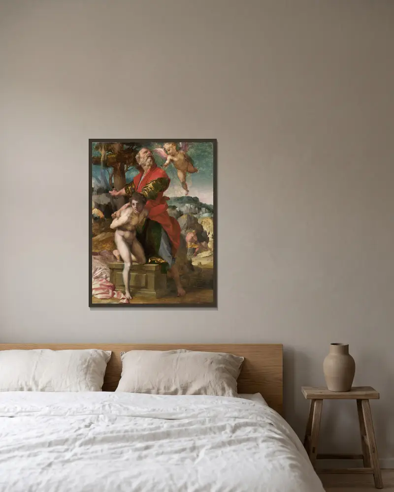 Ofiara Izaaka, Andrea del Sarto w ramie na ścianie