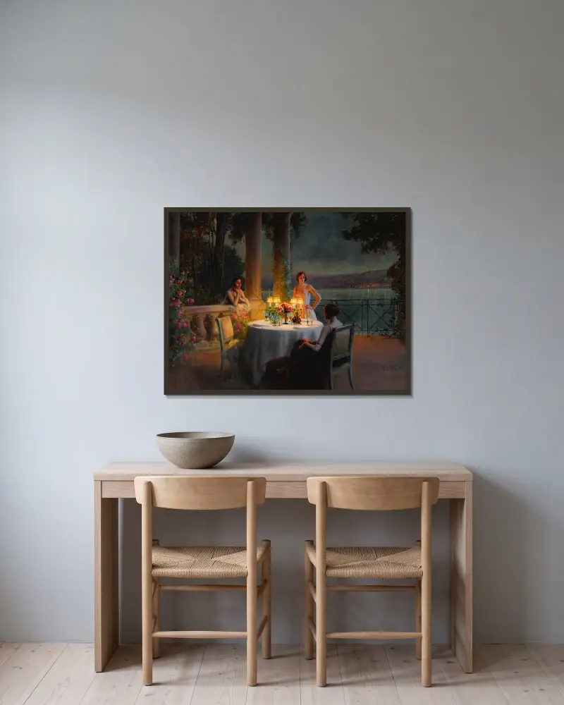 Večeře při svíčkách, Delphin Enjolras v rámu na stěně