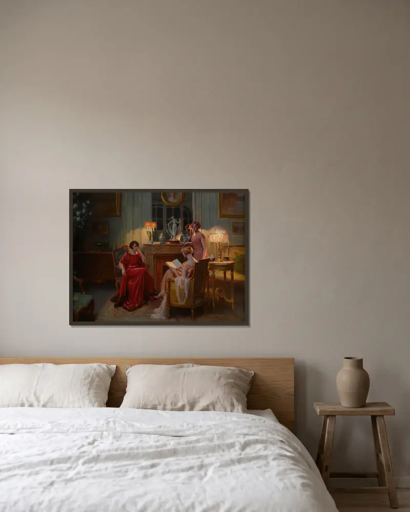 Im Lesesaal von Delphin Enjolras gerahmt an einer Wand