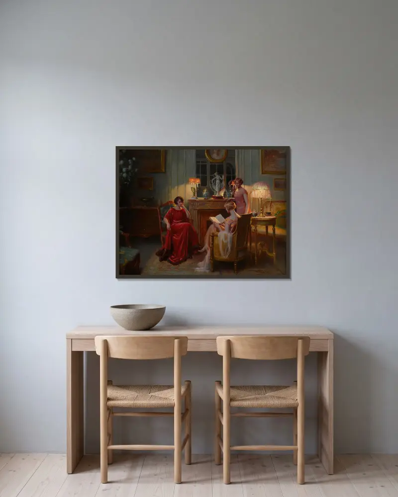 Im Lesesaal von Delphin Enjolras gerahmt an einer Wand