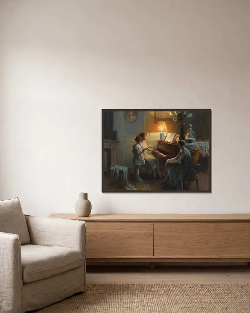 Zpěvní hodina, Delphin Enjolras v rámu na stěně