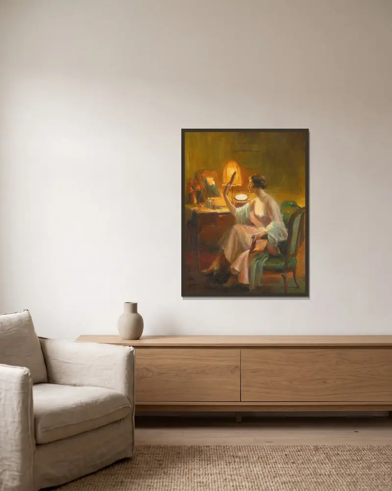 Le boudoir – Nr. 1, Delphin Enjolras v rámu na stěně