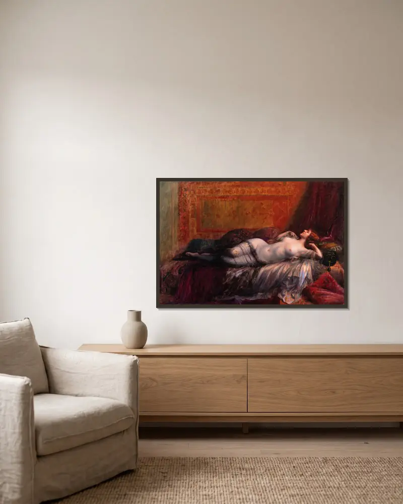 Odalisque av Delphin Enjolras inramad på en vägg