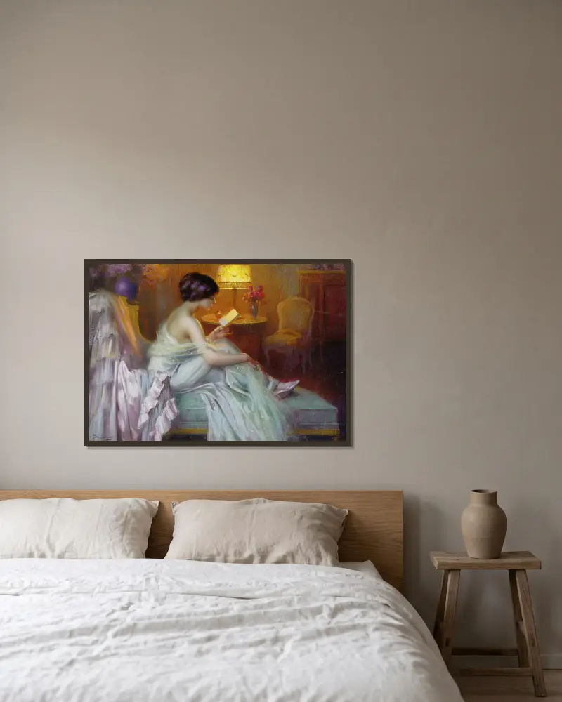 Čtení při lampě, Delphin Enjolras v rámu na stěně