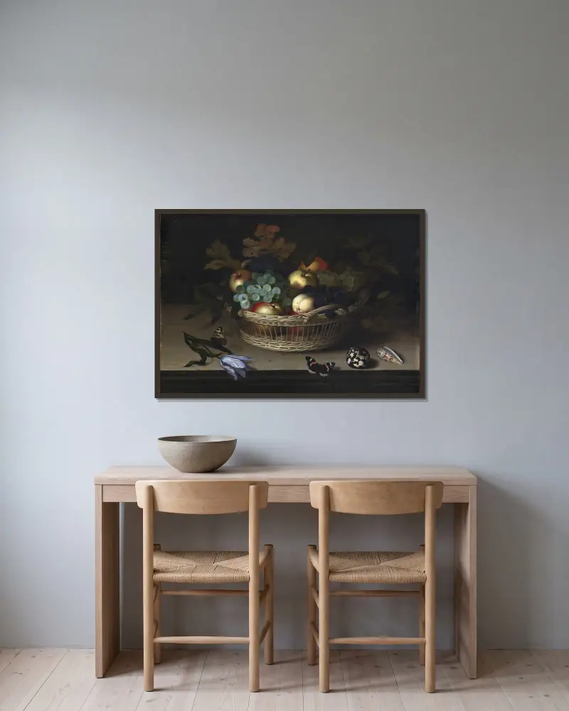 Martwa natura, Balthasar van der Ast w ramie na ścianie