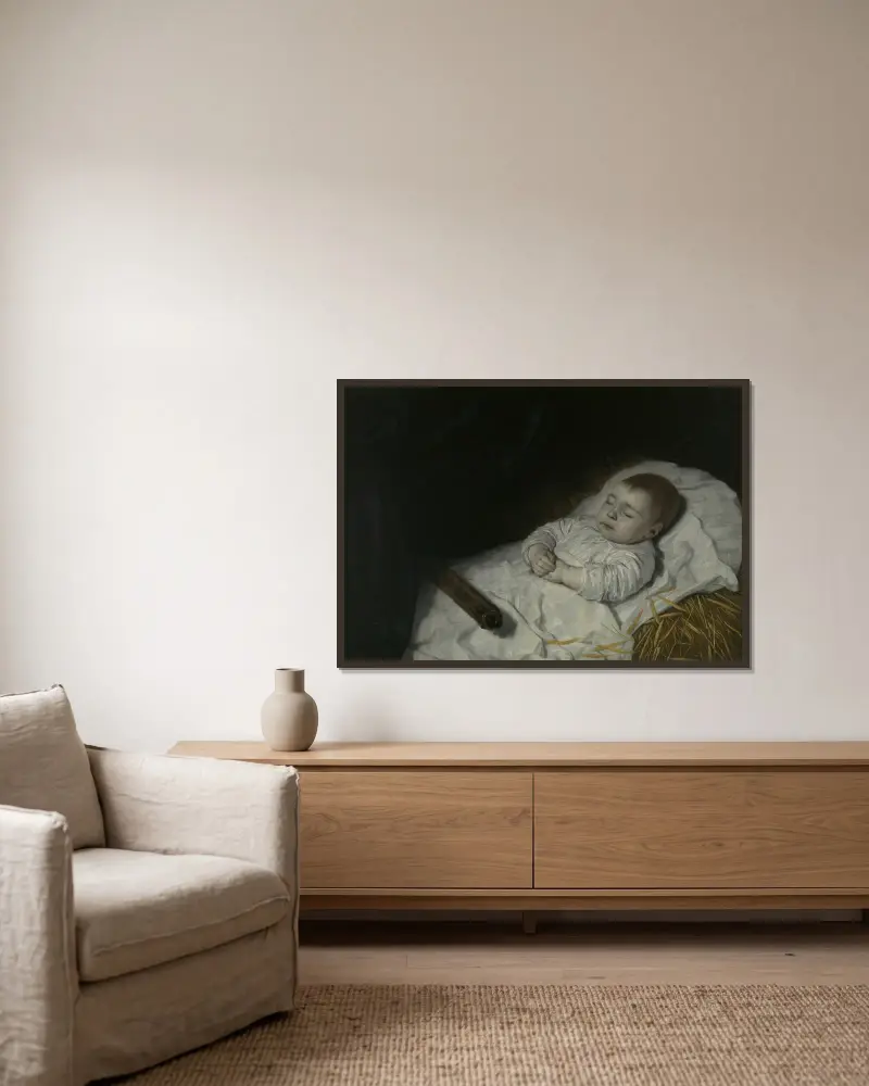 Mały chłopiec na łożu śmierci, Bartholomeus van der Helst w ramie na ścianie