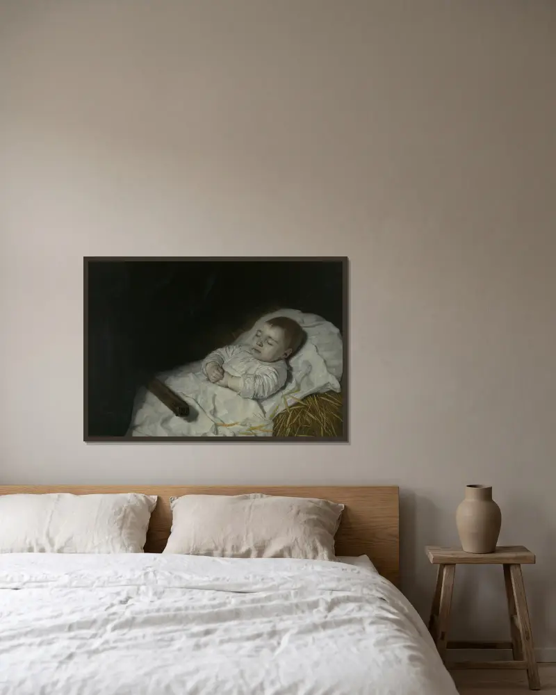 Mały chłopiec na łożu śmierci, Bartholomeus van der Helst w ramie na ścianie